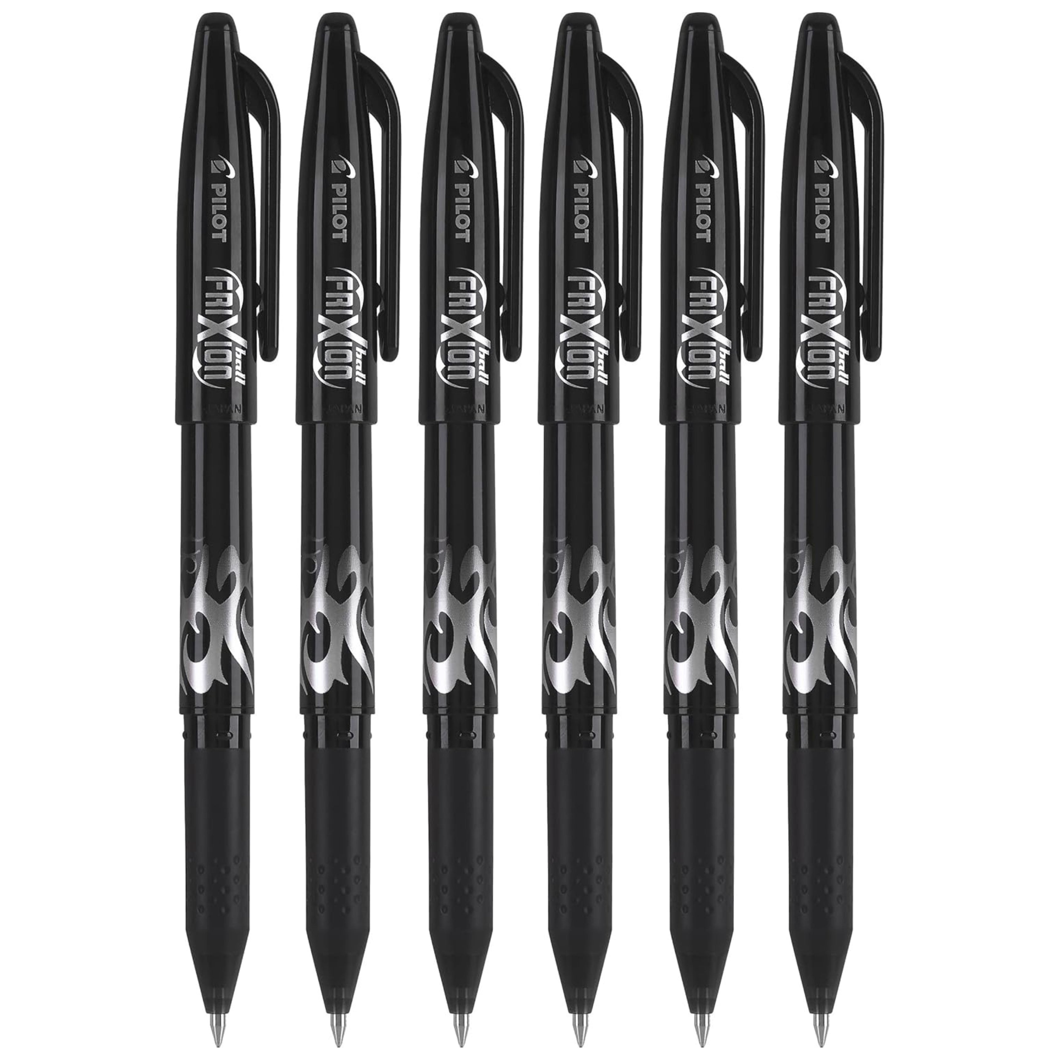 Buy Pilot FriXion Ball 0.7mm Erasable Gel Pens, Fine Point, Black Ink, Pack Of 6
